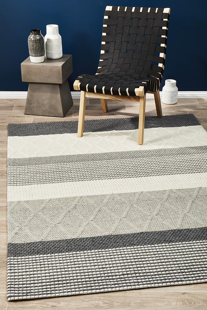 Studio 324 Silver Wool Hatch Textured Rug Buy Rugs Online Melbourne