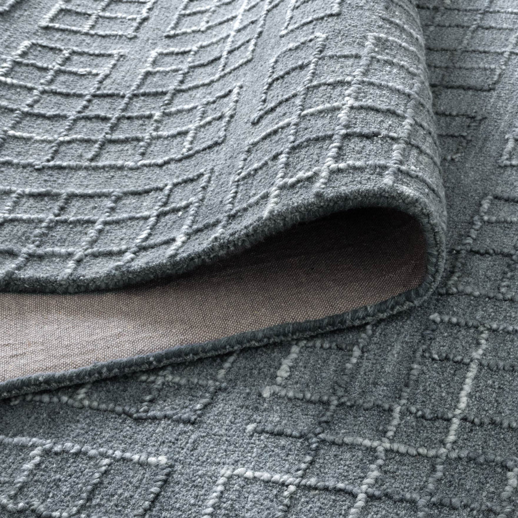 Able Steel Blue Knitted Wool RugABAS160STEELRugtastic
