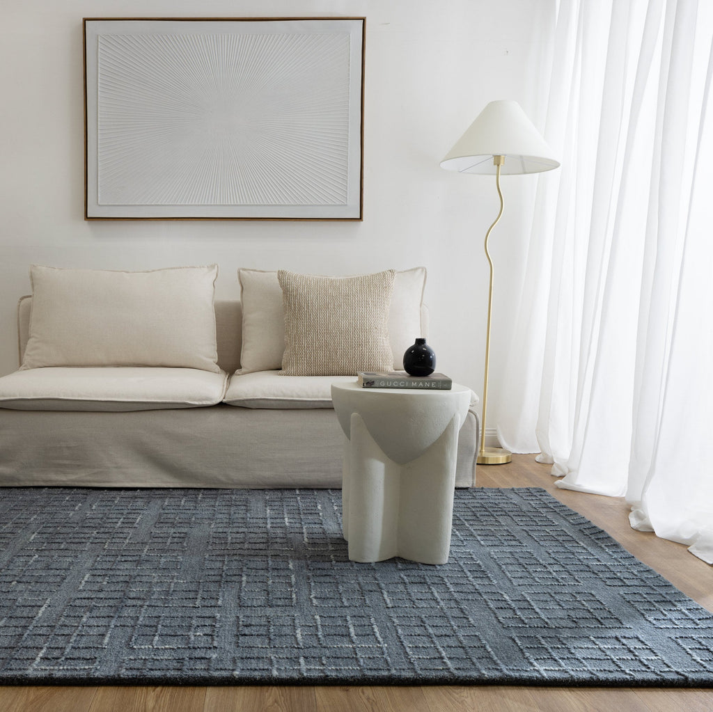 Able Steel Blue Knitted Wool RugABAS160STEELRugtastic