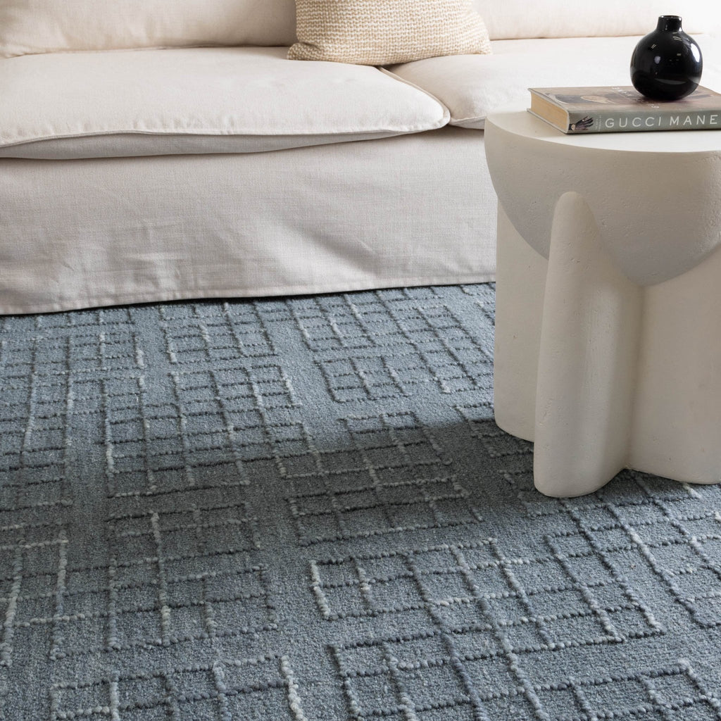Able Steel Blue Knitted Wool RugABAS160STEELRugtastic
