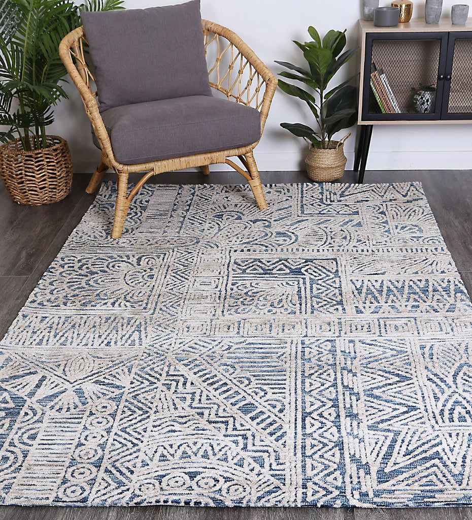 Amanda Navy Flower RugAMRI160NEWBNAVYRugtastic