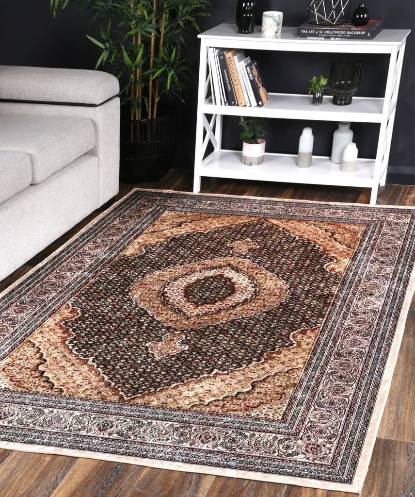 Angelo Medallion Gold Non - Slip Rug - ANGE11ANGE12011Rugtastic