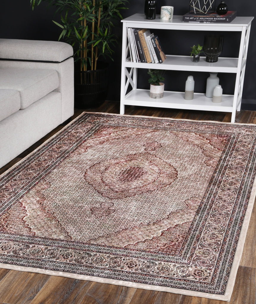 Angelo Medallion Red Non - Slip Rug - ANGE04ANGE12004Rugtastic