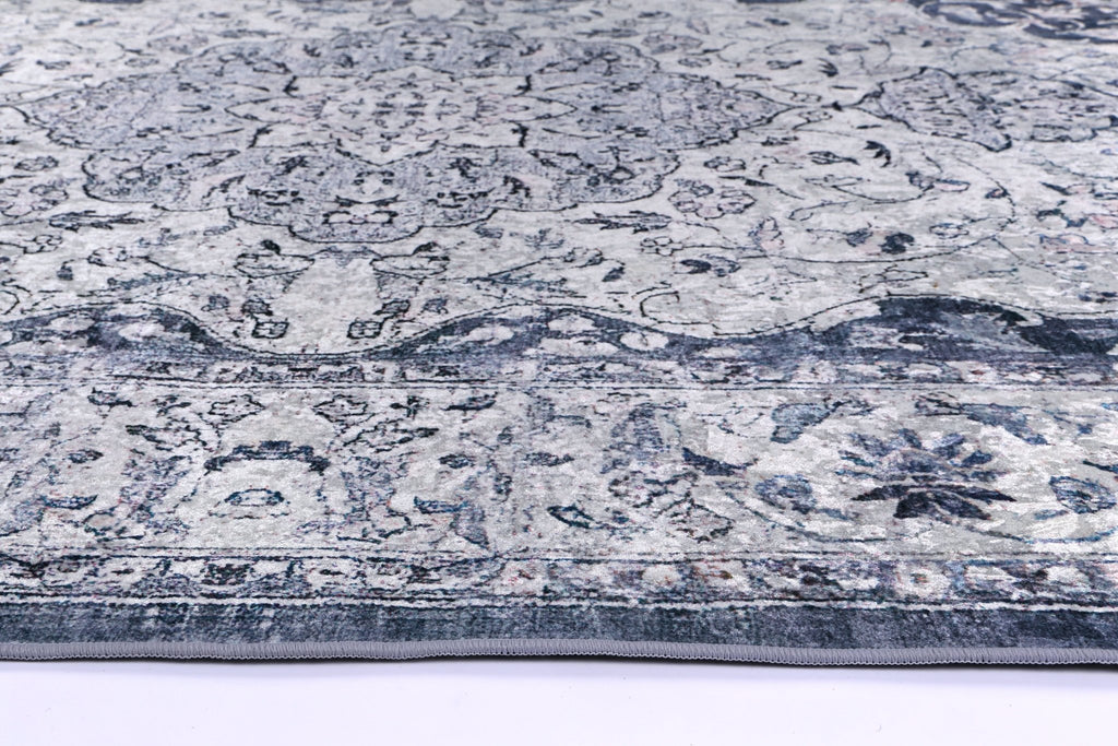 Angelo Navy Medallion Non - Slip Rug - ANGE02ANGE12002Rugtastic