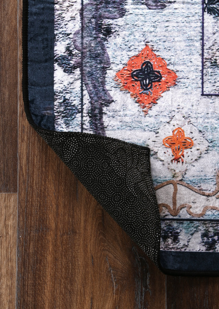 Angelo Navy Multi Medallion Non - Slip Rug - ANGE01ANGE12001Rugtastic