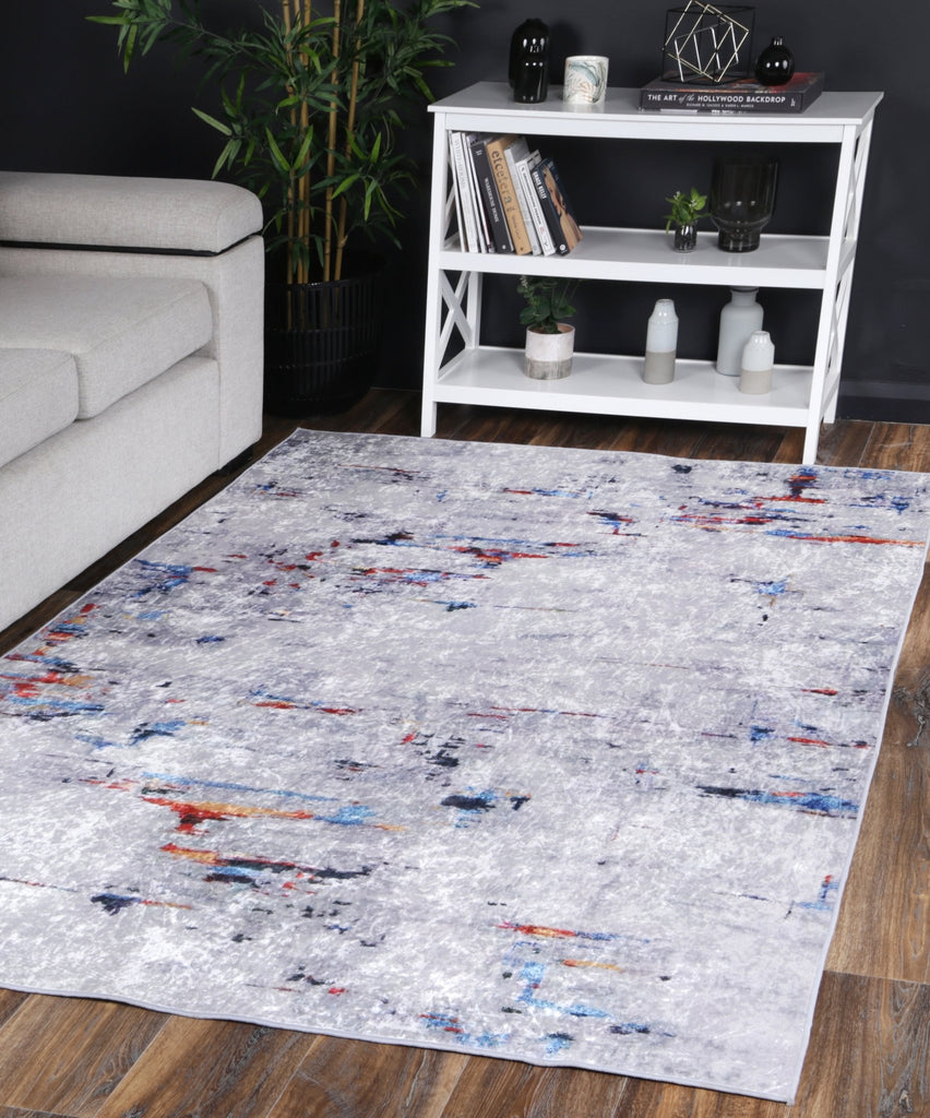 Angelo Painting Grey Multi Non - Slip Rug - ANGE08ANGE12008Rugtastic