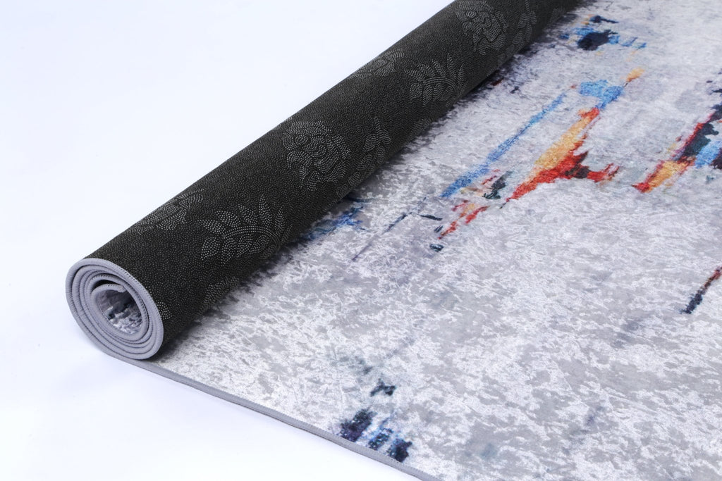 Angelo Painting Grey Multi Non - Slip Rug - ANGE08ANGE12008Rugtastic