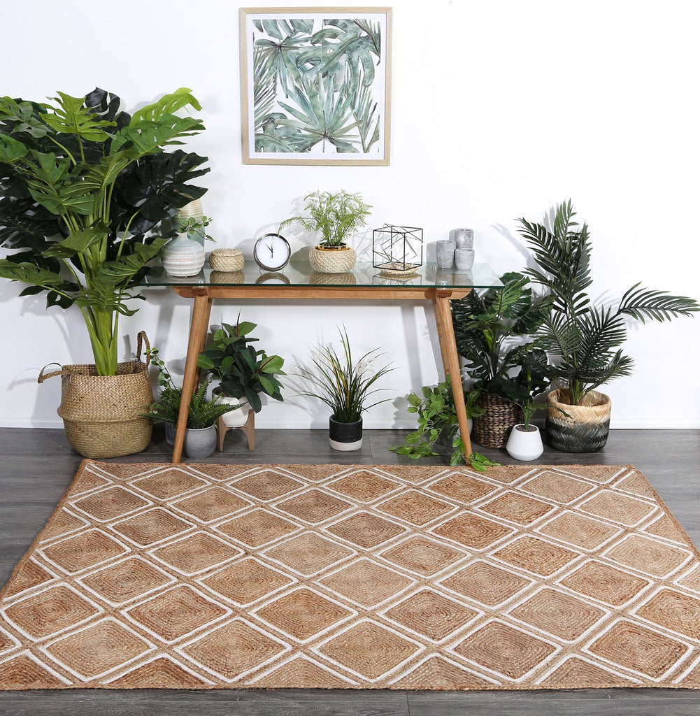 Artwell Beige Parquetry RugARTI190PARQNATURugtastic