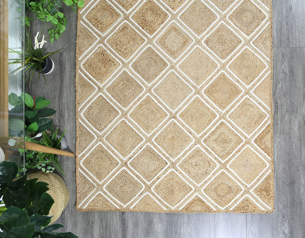 Artwell Beige Parquetry RugARTI190PARQNATURugtastic