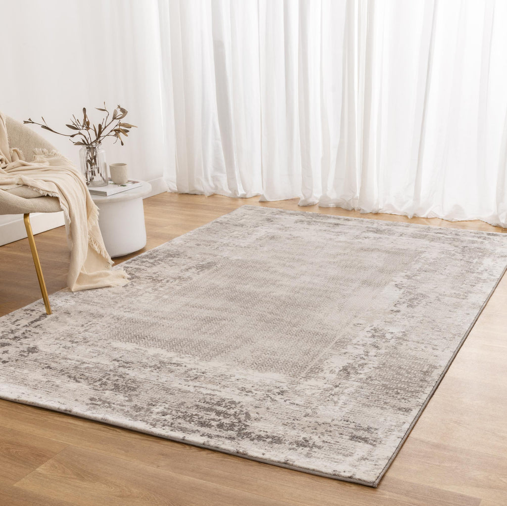 Atlas Distressed Border Beige Grey Rug - AT04ATIN160AT04Rugtastic