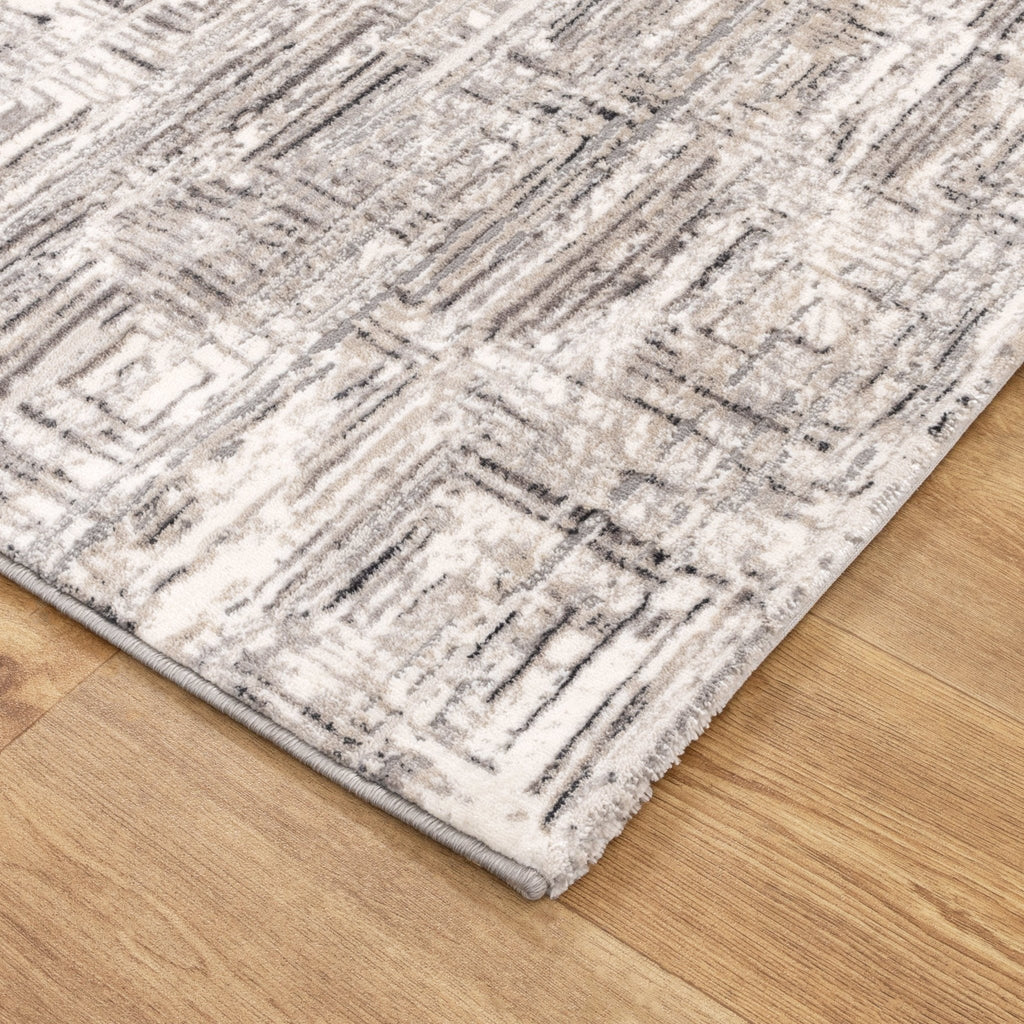 Atlas Distressed Geo Squares Grey Rug - AT03ATIN160AT03Rugtastic