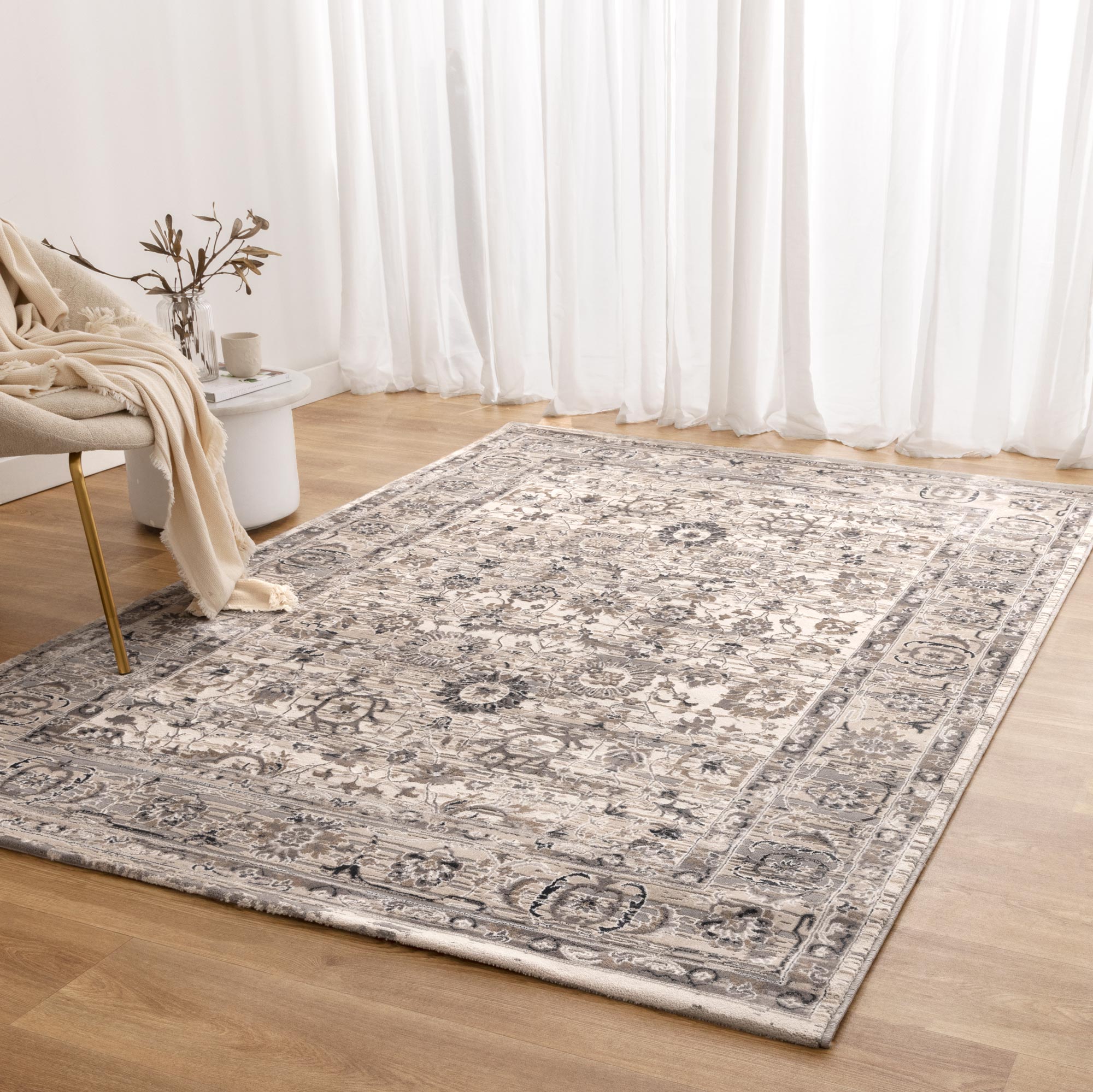Transitional Rug Australia Atlas Distressed Transitional Beige Grey Rug - AT05 - Buy Rugs Online ...