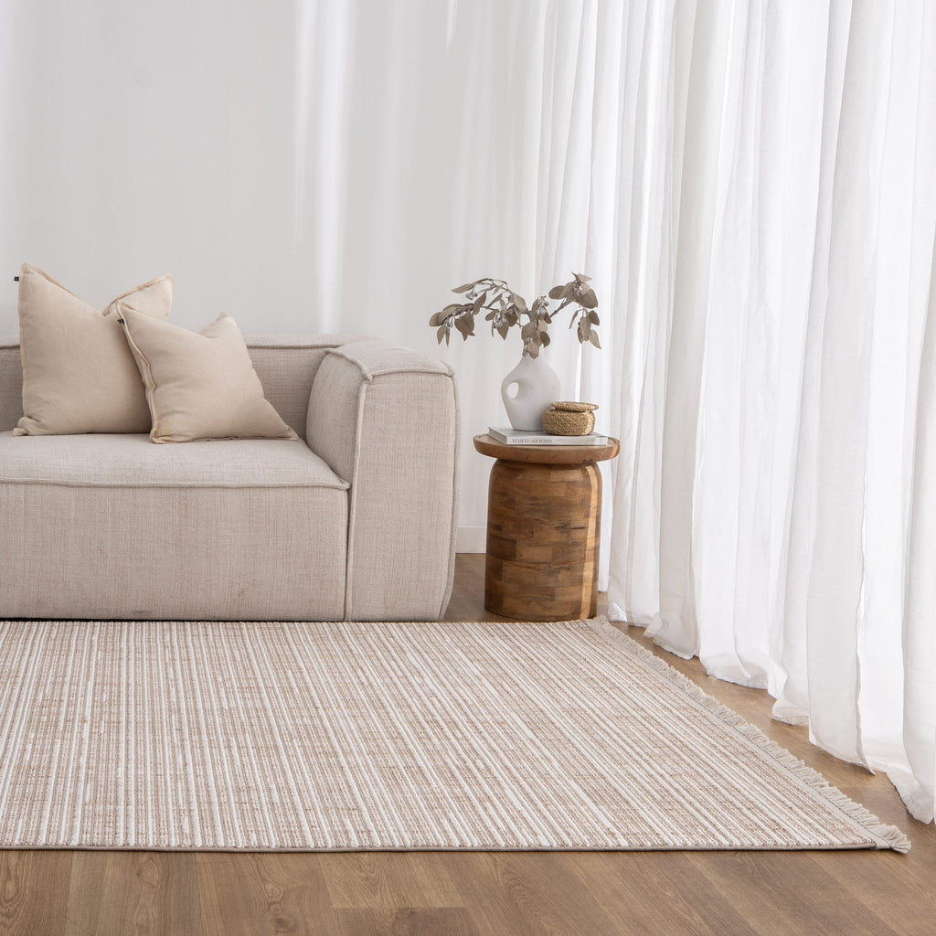 Bella Beige Ivory Loop Lines Rug - B007BERN160B007Rugtastic