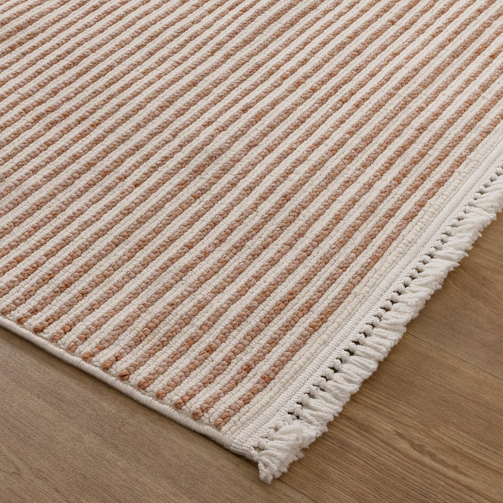 Bella Pink Ivory Loop Stripes Rug - B002BERN160B002Rugtastic