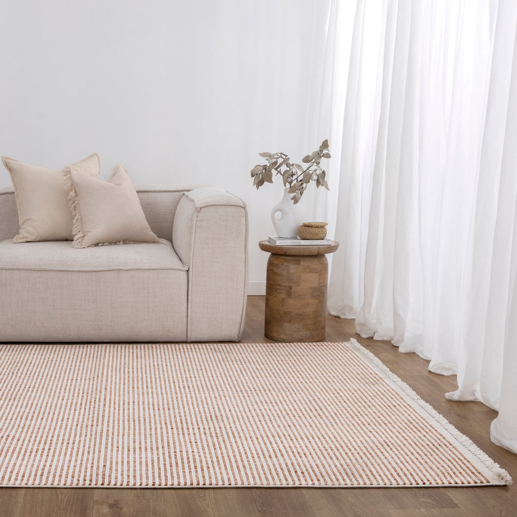 Bella Pink Ivory Loop Stripes Rug - B002BERN160B002Rugtastic