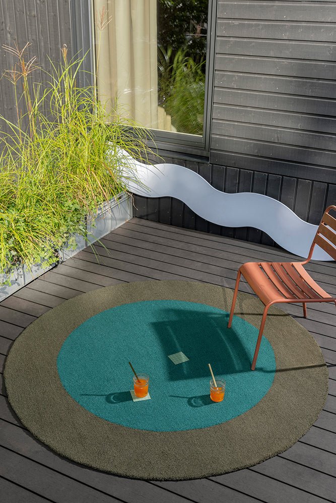 Brink & Campman Habitat Festival Round Aqua 496308 Outdoor RugBC - HAB - 496308 - 150X150Rugtastic