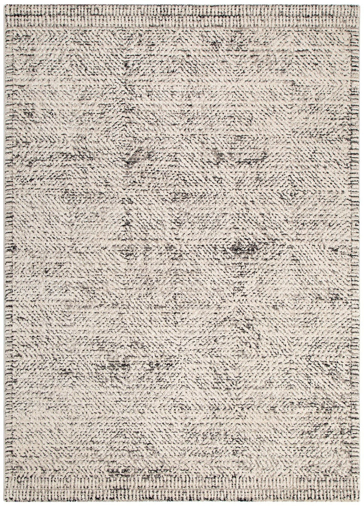 Clarinda Distressed Diamonds Cream Charcoal Rug - C100CLAR160C100Rugtastic