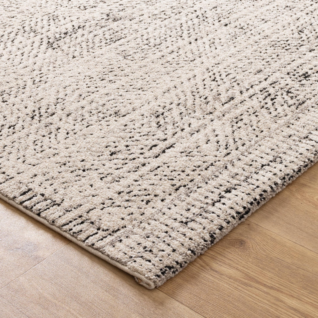 Clarinda Distressed Diamonds Cream Charcoal Rug - C100CLAR160C100Rugtastic