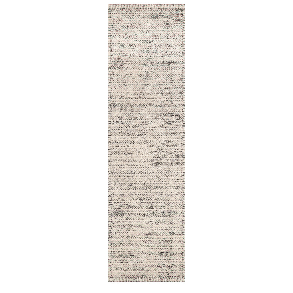 Clarinda Distressed Diamonds Cream Charcoal Rug - C100CLAR803C100Rugtastic