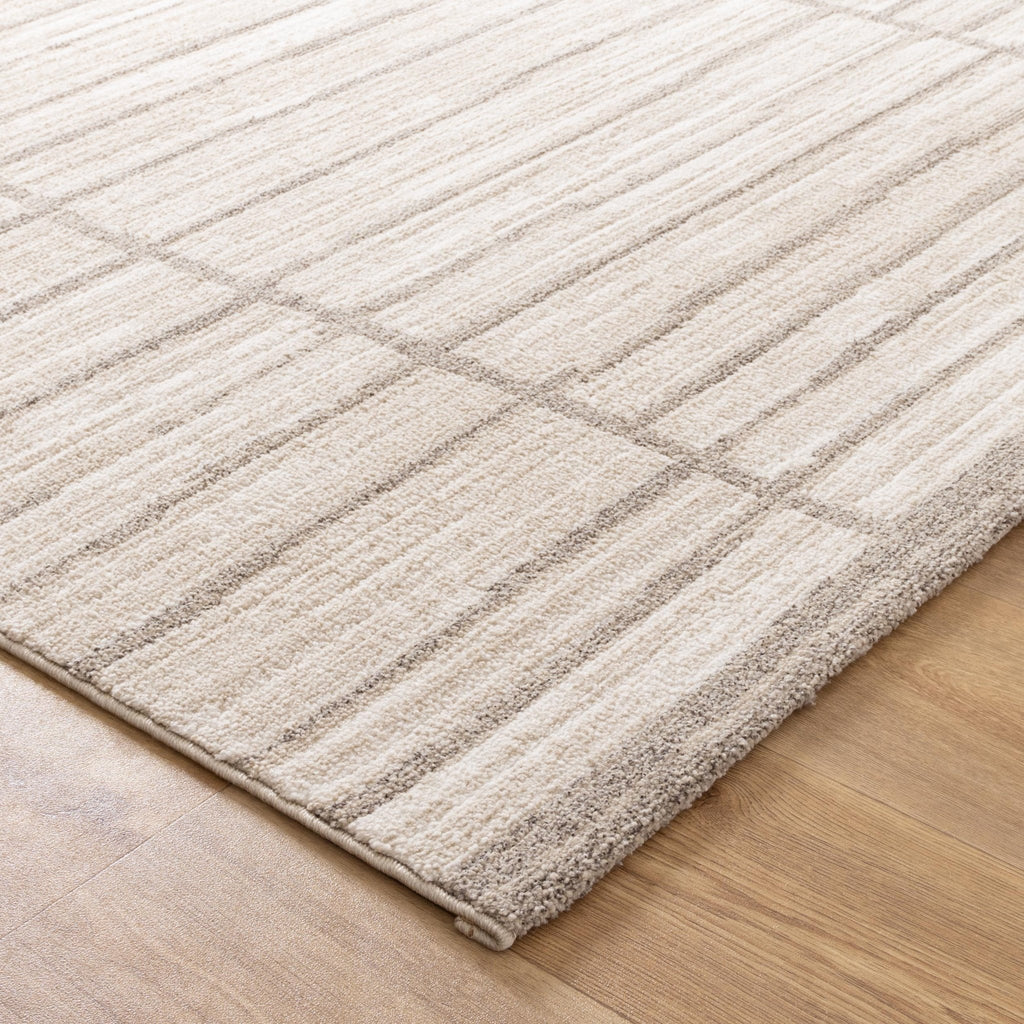 Clarinda Distressed Thick Lines Beige Grey Rug - C107CLAR160C107Rugtastic