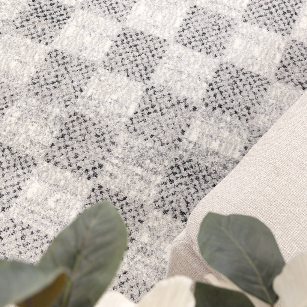 Dorset Grey Checkered Rug - D002DORA160D002Rugtastic