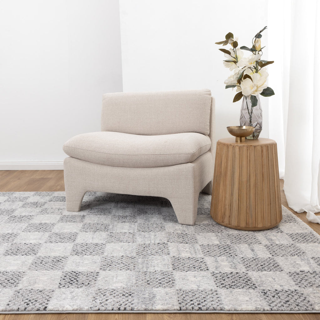 Dorset Grey Checkered Rug - D002DORA160D002Rugtastic