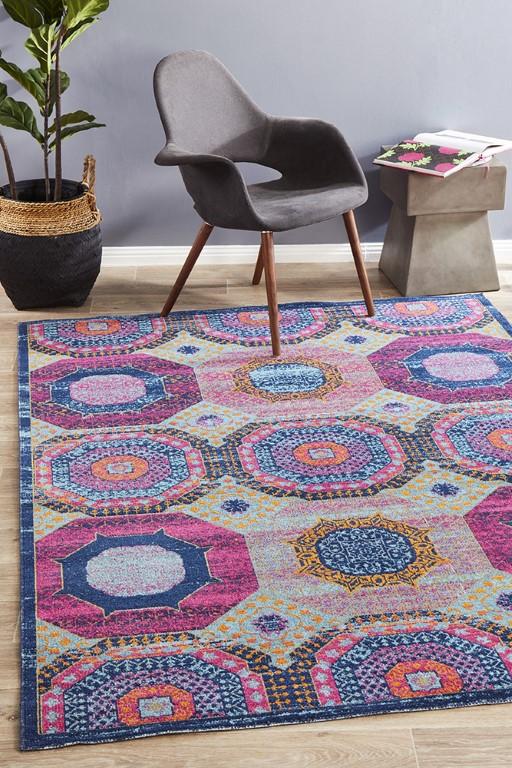 Eternal 916 Multi Pink Modern Rug - Buy Rugs Online | Melbourne ...