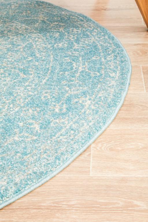 Evoke 258 Blue Round Modern RugEVO - 258 - BLUE - 150X150Rugtastic