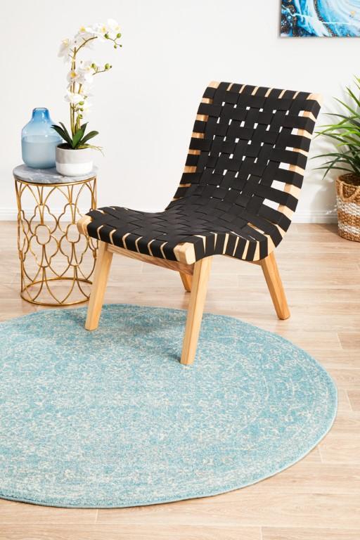Evoke 258 Blue Round Modern RugEVO - 258 - BLUE - 150X150Rugtastic