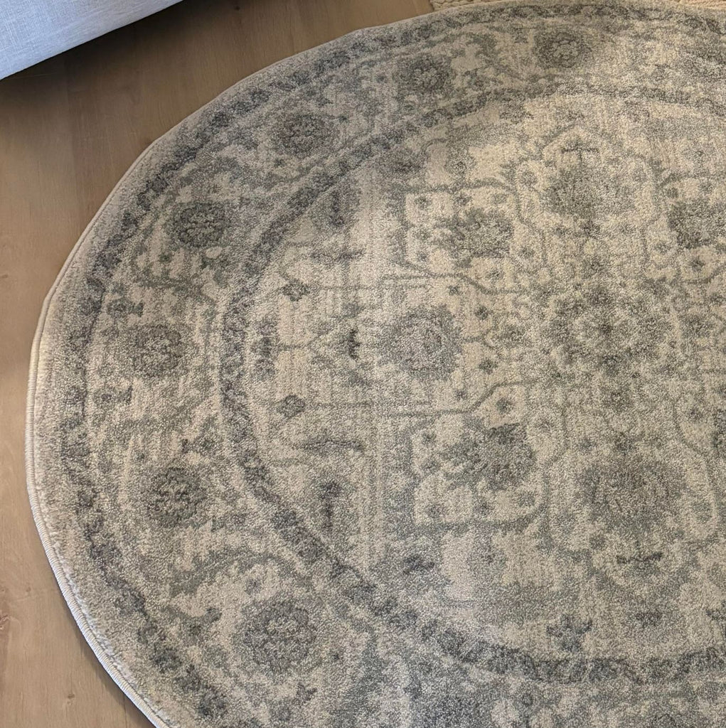 Evoke 261 White Cream Grey Round Modern RugEVO - 261 - WHI - 150X150Rugtastic