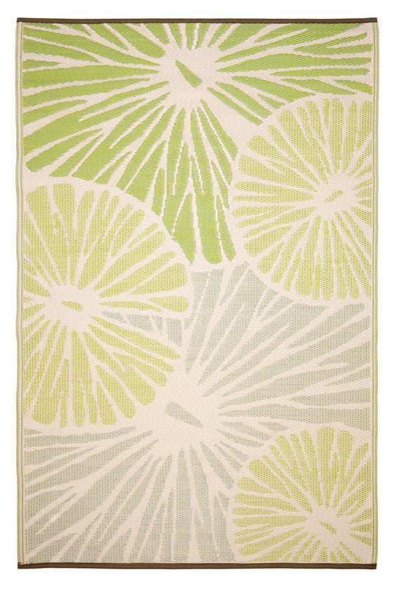 Fab Plastic Picnic Beach Mat Indoor Outdoor Rug Citrus Lily GreenPLRCITRUS120179Rugtastic