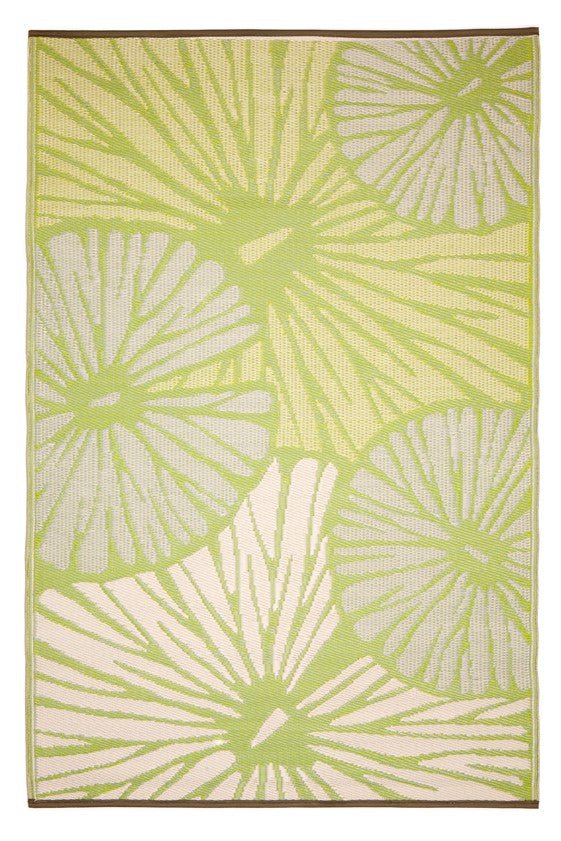Fab Plastic Picnic Beach Mat Indoor Outdoor Rug Citrus Lily GreenPLRCITRUS120179Rugtastic