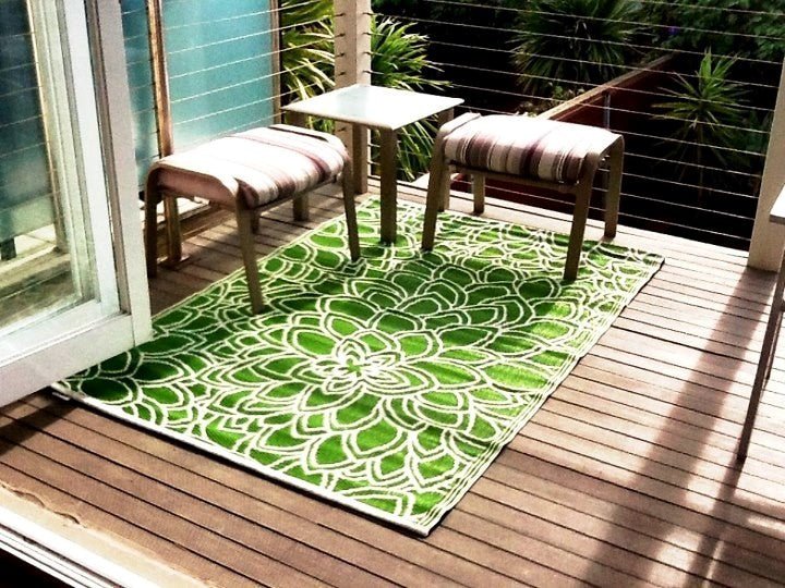 Fab Plastic Picnic Beach Mat Indoor Outdoor Rug Eden LimePLREDENLM120179Rugtastic