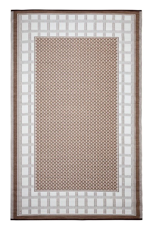 Fab Plastic Picnic Beach Mat Indoor Outdoor Rug Europa BrownPLREURBRW120179Rugtastic