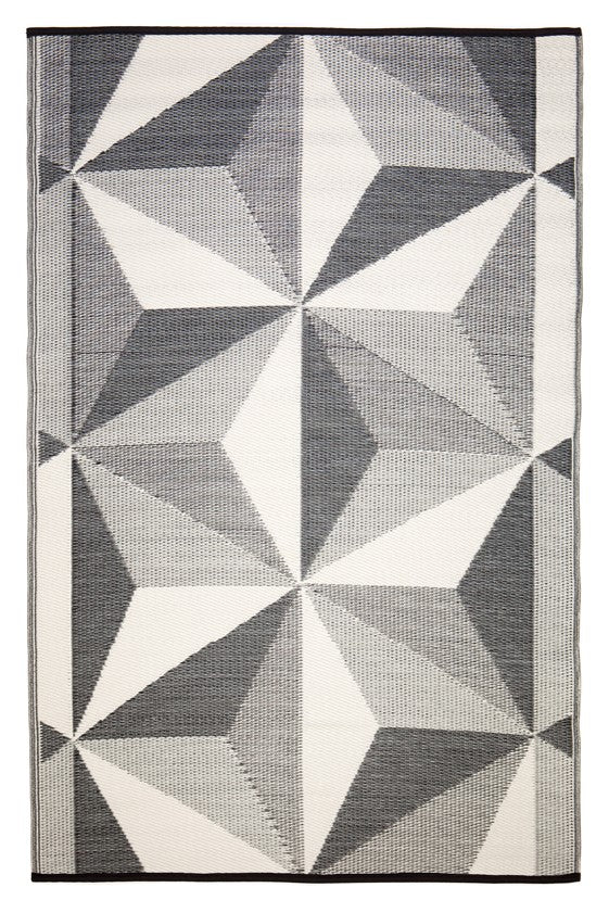 Fab Plastic Picnic Beach Mat Indoor Outdoor Rug Geostar Glacier GreyPLRGEOSTR120179Rugtastic