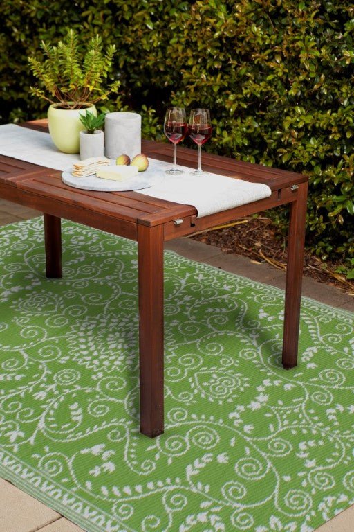 Fab Plastic Picnic Beach Mat Indoor Outdoor Rug Murano LimePLRMURLIM120179Rugtastic