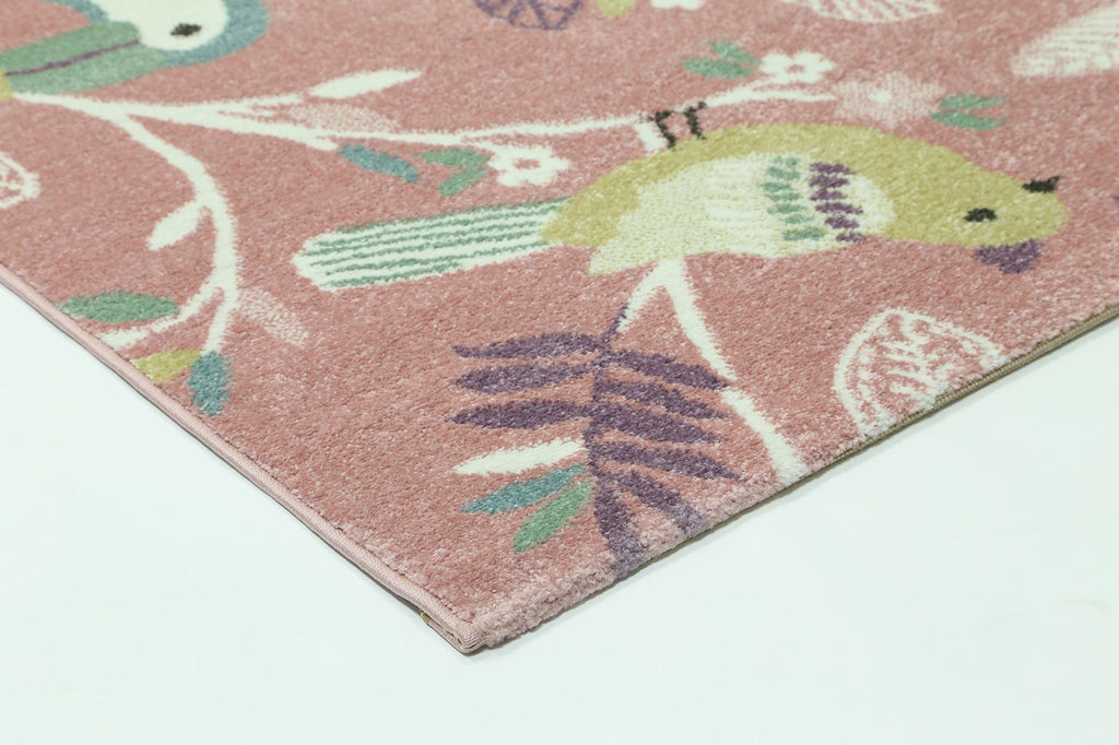 Happy Kids Pastel Birds Rug PinkHAPP1602190055Rugtastic