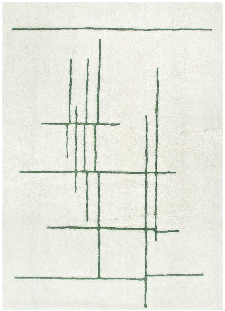 Hilary Abstract Olive Lines Washable Wool RugHIGH160AOLIRugtastic