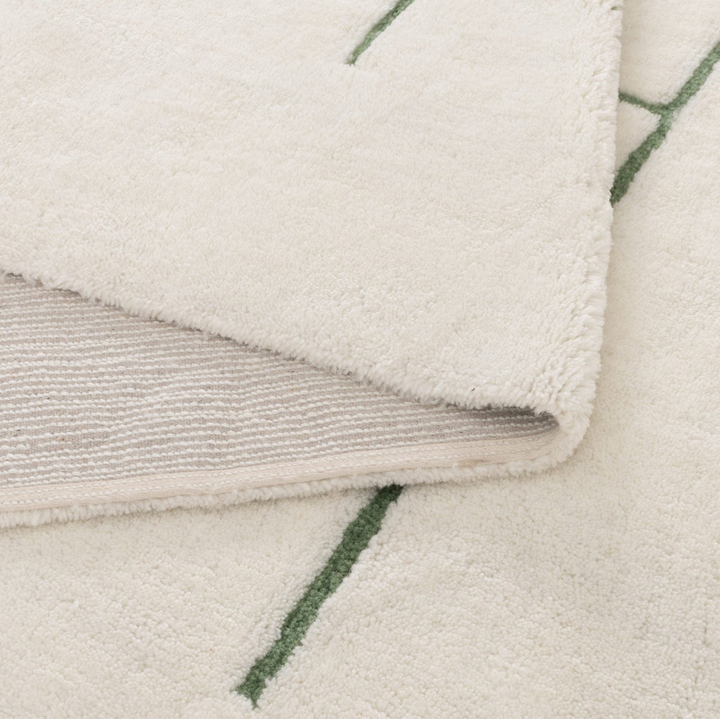 Hilary Abstract Olive Lines Washable Wool RugHIGH160AOLIRugtastic