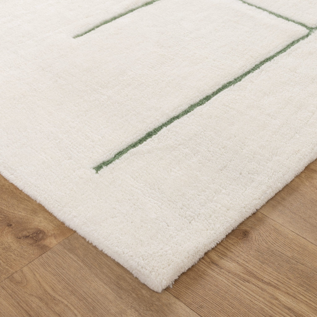 Hilary Abstract Olive Lines Washable Wool RugHIGH160AOLIRugtastic