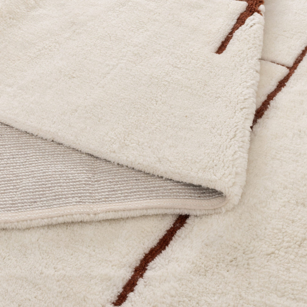 Hilary Abstract Terracotta Lines Washable Wool RugHIGH160ATERRugtastic