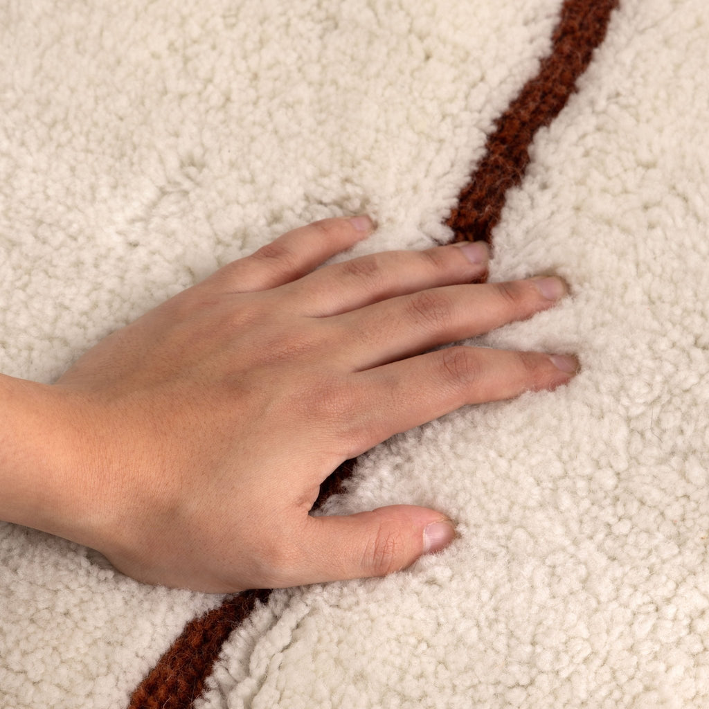 Hilary Abstract Terracotta Lines Washable Wool RugHIGH160ATERRugtastic
