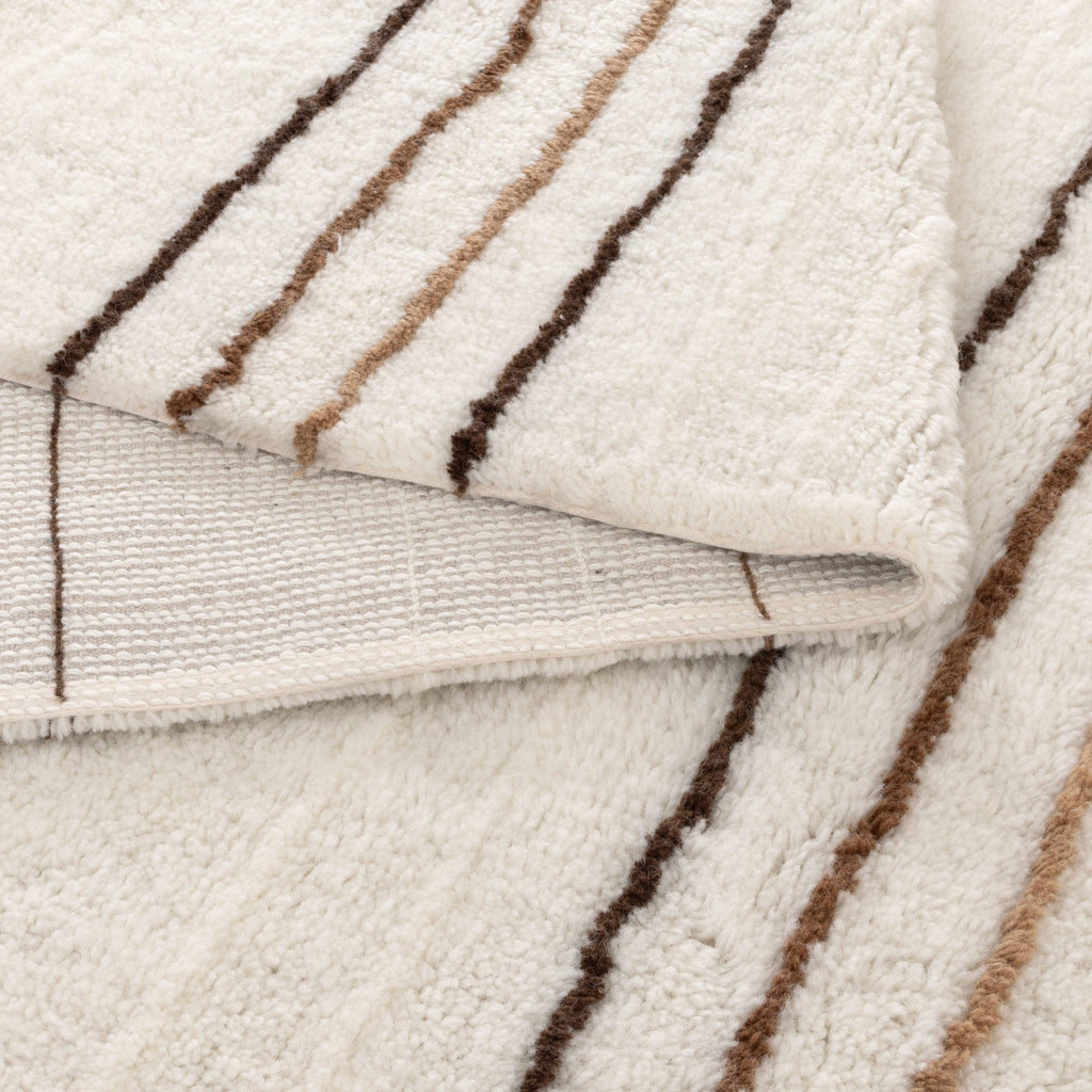 Hilary Beige Stripe Washable Wool RugHIGH160SBEIRugtastic