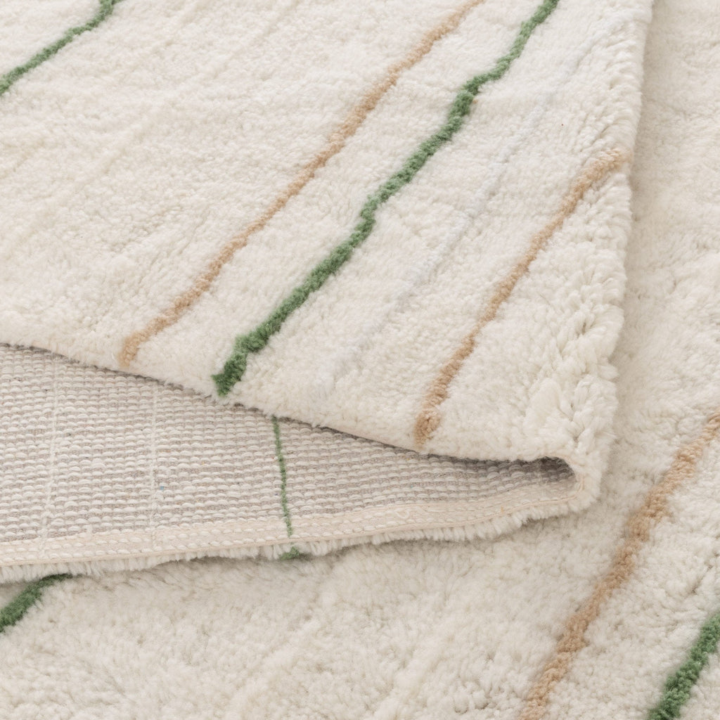 Hilary Olive Stripe Washable Wool RugHIGH160SOLIRugtastic