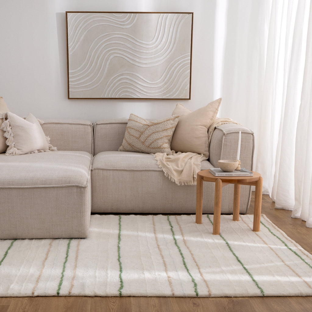 Hilary Olive Stripe Washable Wool RugHIGH160SOLIRugtastic