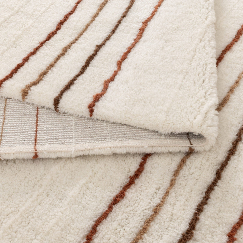 Hilary Terracotta Stripe Washable Wool RugHIGH160STERRugtastic