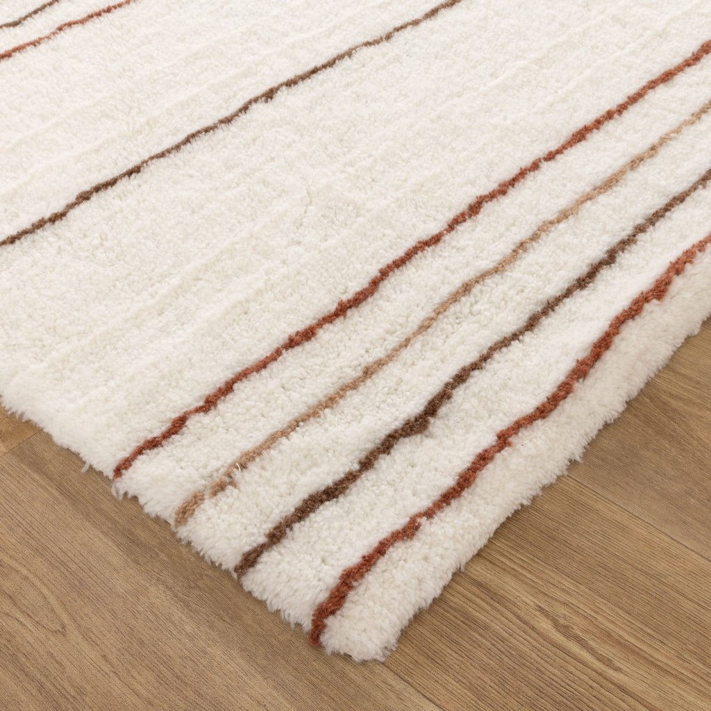 Hilary Terracotta Stripe Washable Wool RugHIGH160STERRugtastic