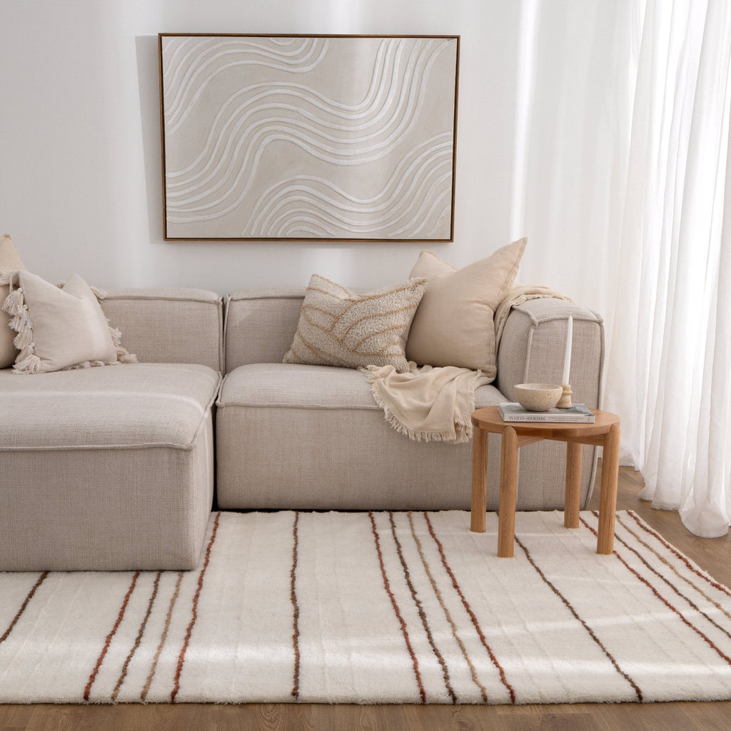 Hilary Terracotta Stripe Washable Wool RugHIGH160STERRugtastic