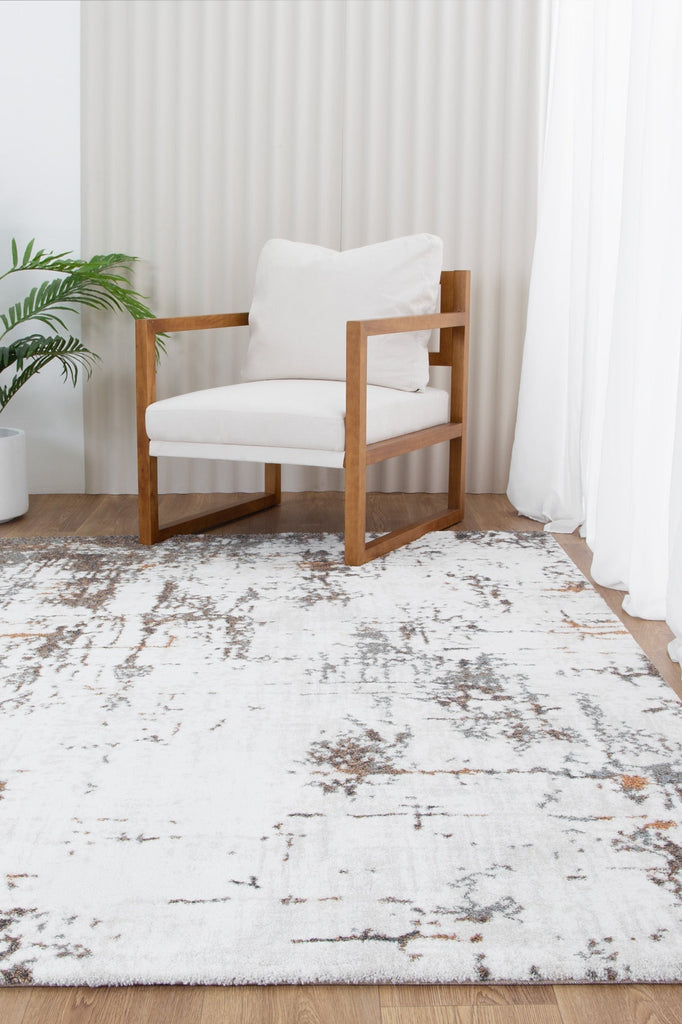 India Abstract Cream Multi Rug - INDU004INDU12004Rugtastic