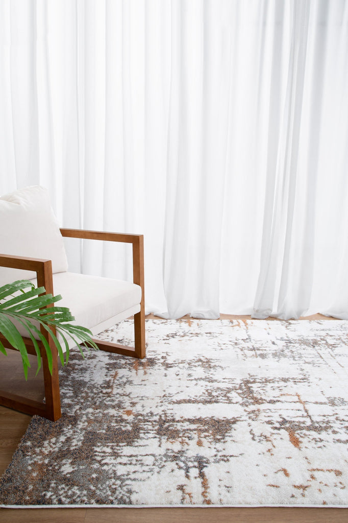 India Abstract Cream Multi Rug - INDU004INDU12004Rugtastic